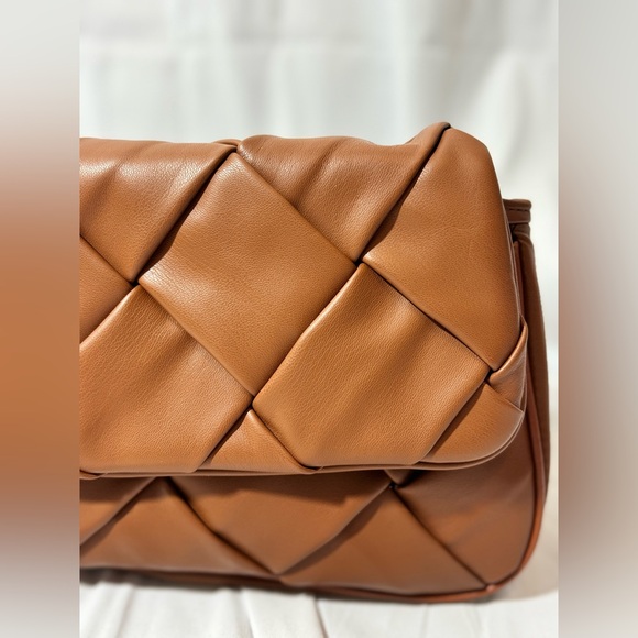 Jules Kae Lillian crossbody or clutch Purse, Butter soft Vegan leather camel - Picture 3 of 13